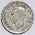 1942 25c Canada 80  Silver Quarter - Raw - 25 Cents - George Vi - Wwii Era