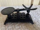 Vintage Mini Black Cast Iron Balance Weight Scale Rustic Farm House Decor 1940   s