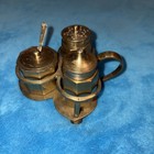 Vintage Antique Brass Standish Inkwell Desk Set Shaker