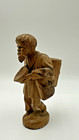Vintage Hand Carved Wooden Traveling Man Figurine 6 