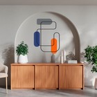 Colorful Geometric Shapes Metal Wall Art  Mid Century Modern Geometric Wall Art