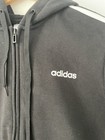 Adidas Women s Essentials 3-stripe Full Zip Fleece Hoodie Black white Size Large