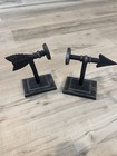 Pair Of Black Cast Iron Arrow Bookends Industrial  Rustic Decor Sturdy Heavy