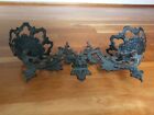 Eastlake Wrought Cast Iron Kerosene Oil Lamp Wall Sconces Antique Victorian Pair