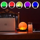 Himalayan Salt Lamp  Usb Powered  Color Changing Round Shaped Handcrafted 
