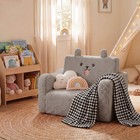 Toddler Sofa Chair 2-in-1 Foldable Baby Couch Flip Open Sofa Bed Grey