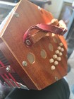 Vintage Rellini Concertina  Accordion Made Italy  Red   Parts Repair 20 Key Read