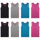 Buyless Fashion Girl Tanks Cotton Undershirts For Dance Gymnastics  Kids 8 Pack 