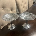 Krome Kraft Farber Brothers Ornate Chrome Compote Serving Bowl Set Of 2