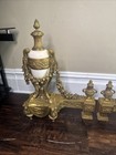 Pair Of Antique French-style Fireplace Andirons Victorian Neoclassical Style 