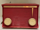 1959 Motorola Tube Am Radio A1r 15 35-watt Cherry Red Mid Century Modern