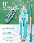 Extra Wide Inflatable Sup Paddle Board 11  X 34  X 6  420 Lb 2 1 Family