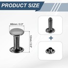 160sets 8 X 12mm Carbon Steel Double Cap Rivet Leather Rivets Black 