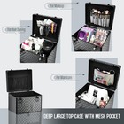 Salon Trolley Cart With Wheels And 3 Drawers Rolling Makeup Train Case