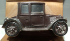 1970 s John Wright Cast Iron Mechanical Penny Bank Auto car W Box Papers
