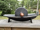 Antique 19th Century Cast Iron Herb Grinder Crusher With Wooden Handle