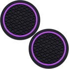 2-piece Anti-slip Car Cup Coaster Set     2 75 Inch Auto 2 Pcs Black   Purple