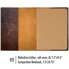 Leather Journal Cover For Composition Notebooks  Moleskine Xl 7 5 x9 75   Brown