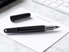 Montblanc M Marc Newson Ballpoint Pen - Gloss Black Platinum Ruthenium New