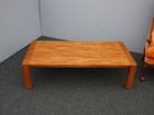 Vintage Danish Mid Century Modern Brown Coffee Table W Inlaid Wood