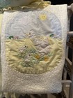 Vtg Quiltex Baby Blanket  Quilt  Pillow Set  Yellow Gingham W  Duck Theme Rare