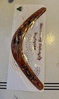 Australian-hand Made Wooden Throwing Boomerang With Kangaroo   Lizard Artwork 