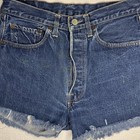 Vintage 60s Levi s Denim Shorts 28 29 Blue 501 Big E Cut Off Distressed Selvedge