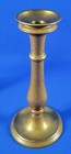 Antique Pair Of Solid Brass Candleholders W  Candle Drip Guards 9  Tall