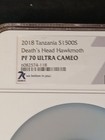 2018 Tanzania Shilling Death   s Head Hawkmoth Ngc Pf70 Ucam 1 Oz Silver