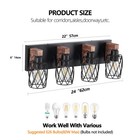Vanity 4 Light 24   Metal Black Farmhouse For Bathroom Mirror Wall Lamp Fixture