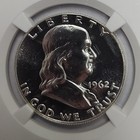 1962 Proof Franklin Half Dollar 50c 90  Silver Coin Ngc Pf 67