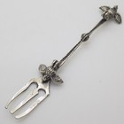 Vintage Italian Handmade 800 Genuine Silver Decorative Cocktail Fork With Birds