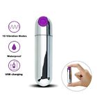 10 Speed Rechargeable Silver Bullet Vibrator Vibe Discreet Sex Toys For Women