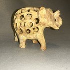 Vintage Hand Carved Soapstone Hollow Elephant With Baby Inside African Art