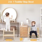 2 In 1 Toddler Step Stool Wooden 2 Step Stool For Kids With Handles And Anti    