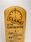 Early Clark Candy Bar Wooden Advertising Thermometer 4pm Clark Bar O clock Orig