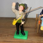 Vintage 1970   s Wilton Cake Toppers Fisherman Boat Fish  Lot Of 3