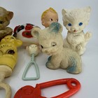 Vtg Baby Toy Lot Rubber Squeak Toys Rattles Horse Cat Clown Deer Turtle Irwin
