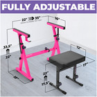 Pink Keyboard Stand   Bench Set   adjustable Heavyduty For 54   88 Key Digital Piano