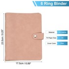 A5 Pu Leather Binder Cover  6 Ring Loose Leaf Binder Protector  Pink