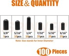 100pcs Rubber Vacuum Caps Kit 3 16 5 32 7 32 1 4 5 16 3 8 Hose Carb Automotive