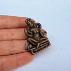 Old Chinese Tibetan Buddhist Yellow Lima Copper Green Tara Statue Pendant Amulet