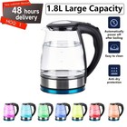 1 8l Glass Kettle 1200w Fast Boil tea Filter blue Led auto Off   Dry Protection