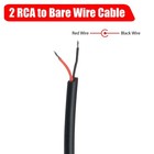 2pack 10 Ft Rca Male Plug To Bare Wire Audio Speaker Subwoofer Hdtv Cable Cord
