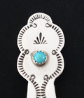 Vintage Silver  Navaho  American Indian Bookmark With Turquoise Cabochon Setting