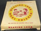 Vintage Weaving Loom With 2 Hooks Box And Instruction Book Red Plastic Weaving