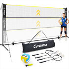 5 1-7 4  Adjustable Height Badminton Volleyball Net Set 17ft Portable Sports Net