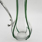 Antique Edwardian Silver Plated Claret Jug With Green Applied Ribs