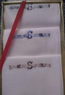 Vtg Men s Unopened Handkerchiefs Cotton silver-blu-brn Embroidered  s  16x15 5 
