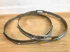 Slingerland Radio King Snare Drum Rim Hoop Set Pair Lot Of 2x 40s 50s Vtg Chrome